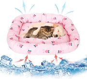 Matraccia rinfrescante per gatti - Matraccia rinfrescante per cani - Materiale di raffreddamento da lato ghiaccio + PP cotone + tessuto Oxford - I cani restano più a lungo rinfrescati (rosa) - 55*43cm