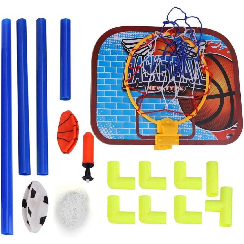 Trade Shop - Insieme Sport Di Pallacanestro Calcio Pieghevole Portatile Bambini Pompa Regalo -
