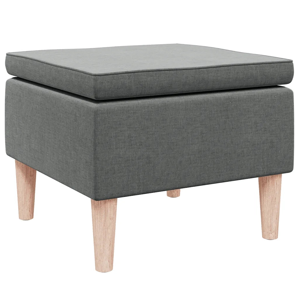 Poggiapiedi con Gambe in Legno Grigio Scuro in Tessuto cod mxl 46065