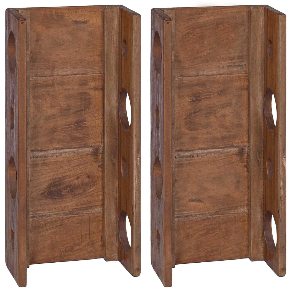 Scaffale Marrone 24 x 13 x 54 cm Legno di Mogano Massello CFW4163478
