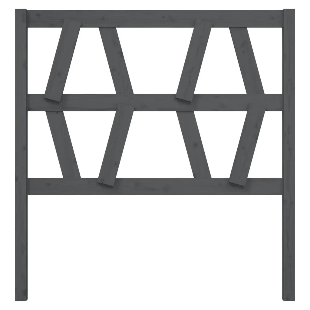 Testiera | Testata per Letto Grigia 81x4x100 cm in Legno Massello di Pino