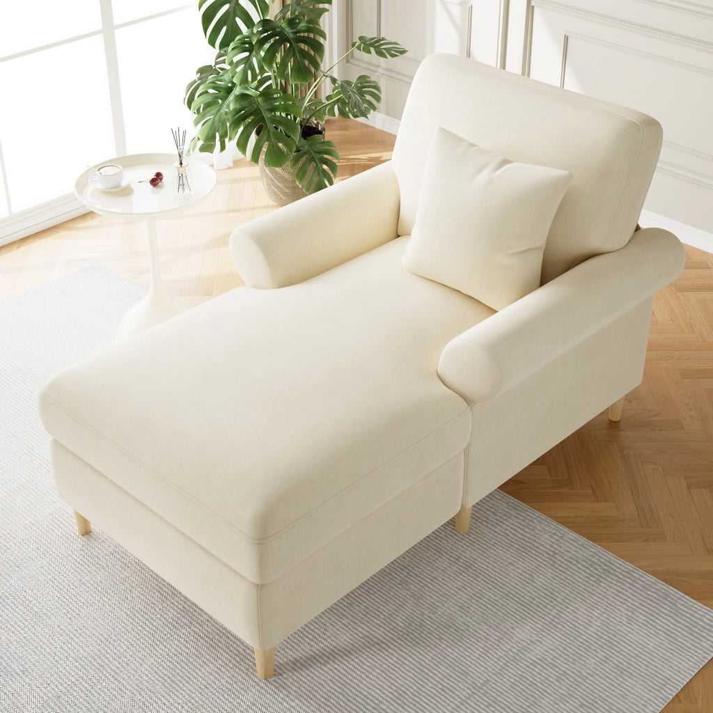 POLTRONA RELAX Reclinabile 133x87x90 cm Velluto Beige