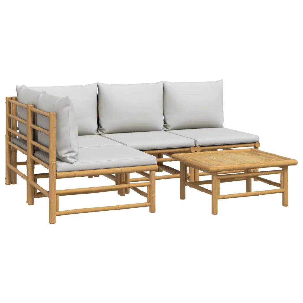 Set Salotto da Giardino 5pz con Cuscini Grigio Chiaro BambÃ¹cod mxl 124275