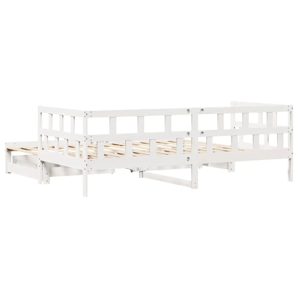 Letto Estraibile con Cassetti senza Materasso Bianco 90x200 cm 3302202