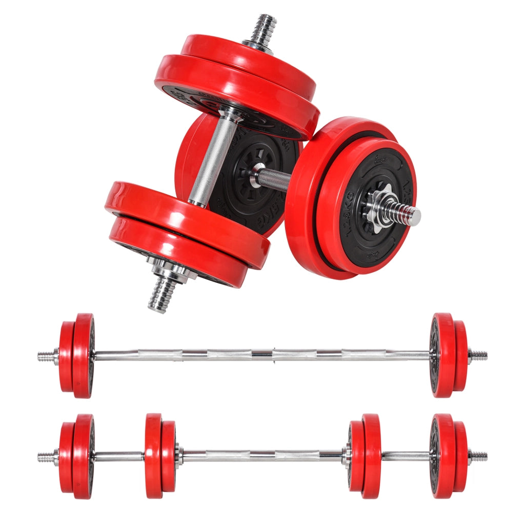 Set di manubri regolabili 20 kg 2 in 1 ¨C zephmum ¨C Nero e Rosso