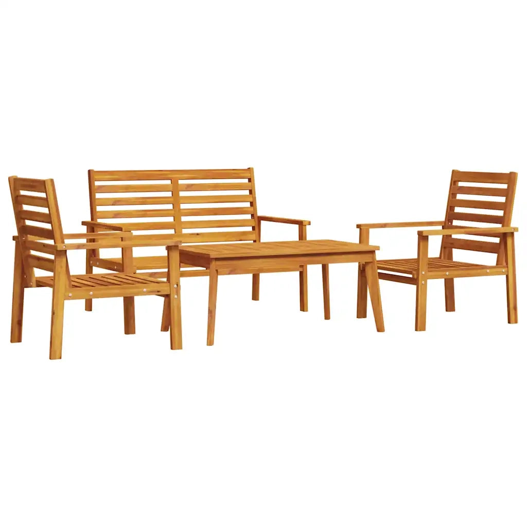 Set Salotto da Giardino 4 pz in Legno Massello di Acacia