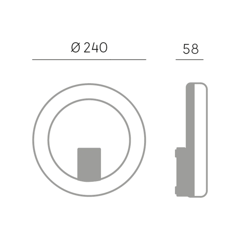 Applique Per Esterni Ed Interni In Alluminio Grigio Led 20 W 2000 Lm 3000K Omega