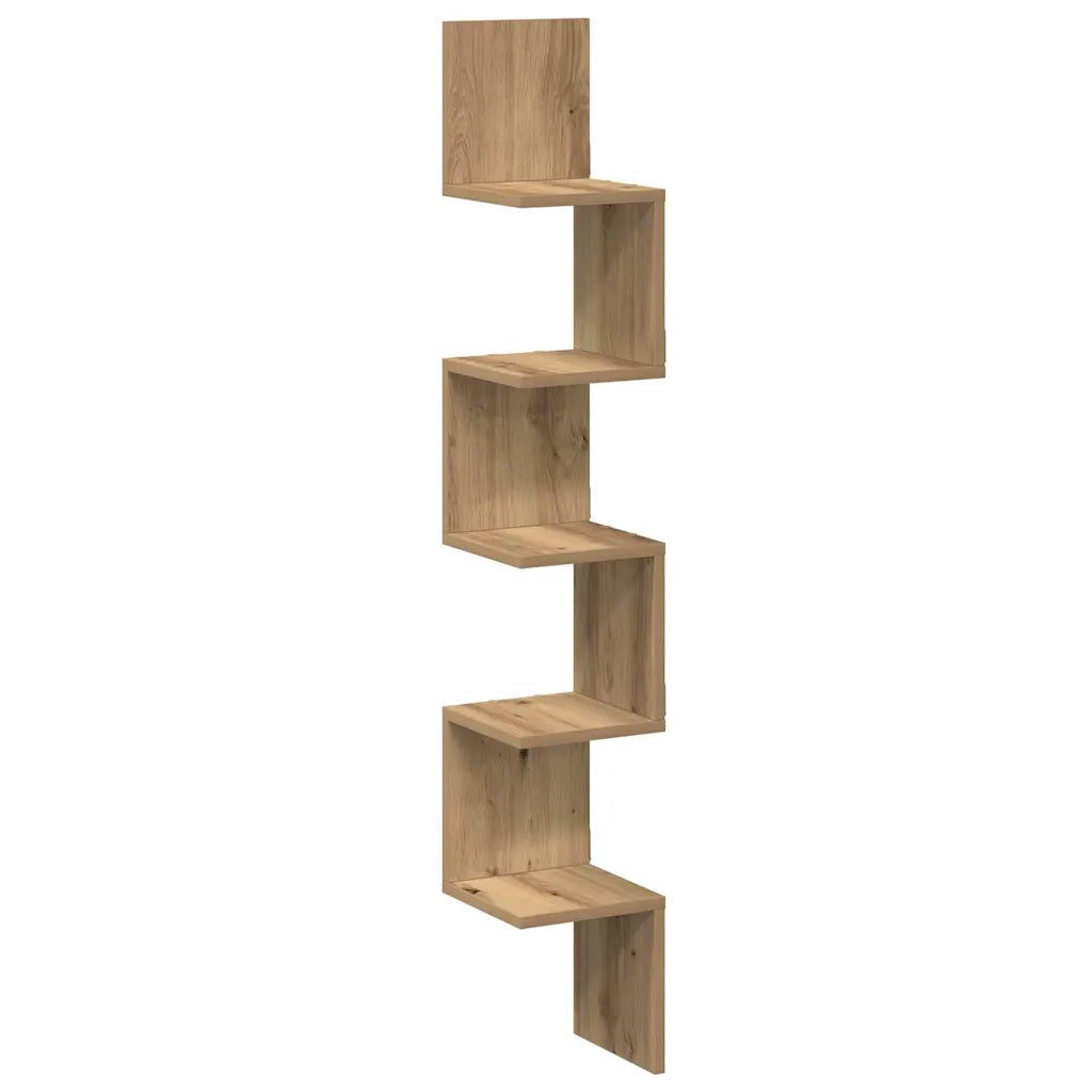 vidaXL Scaffale Angolare Muro Artigianale 20x20x127,5 cm in Truciolato