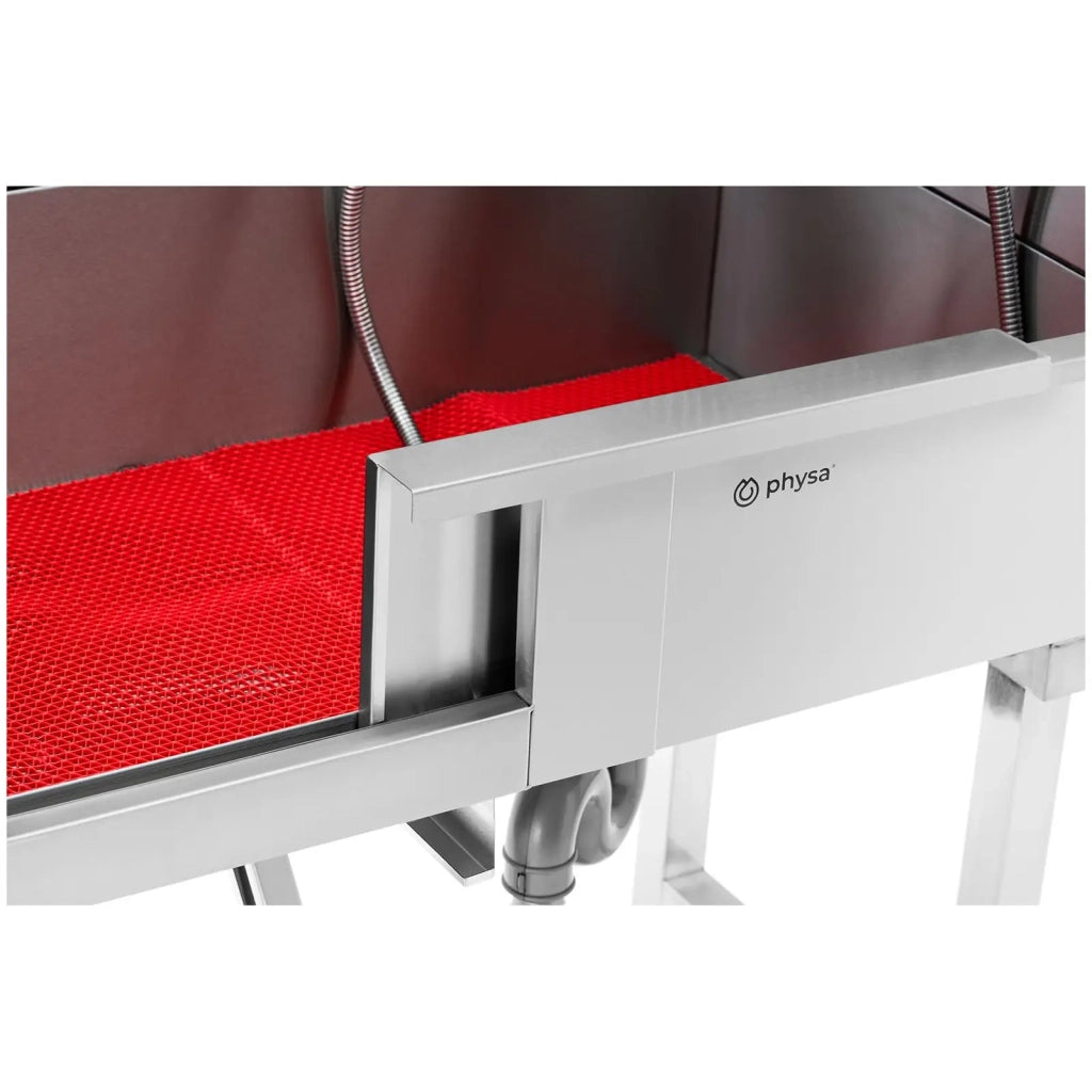 Stazione di lavaggio per cani in acciaio inox fino a 60 kg con gradini in acciaio inox 14_0009948