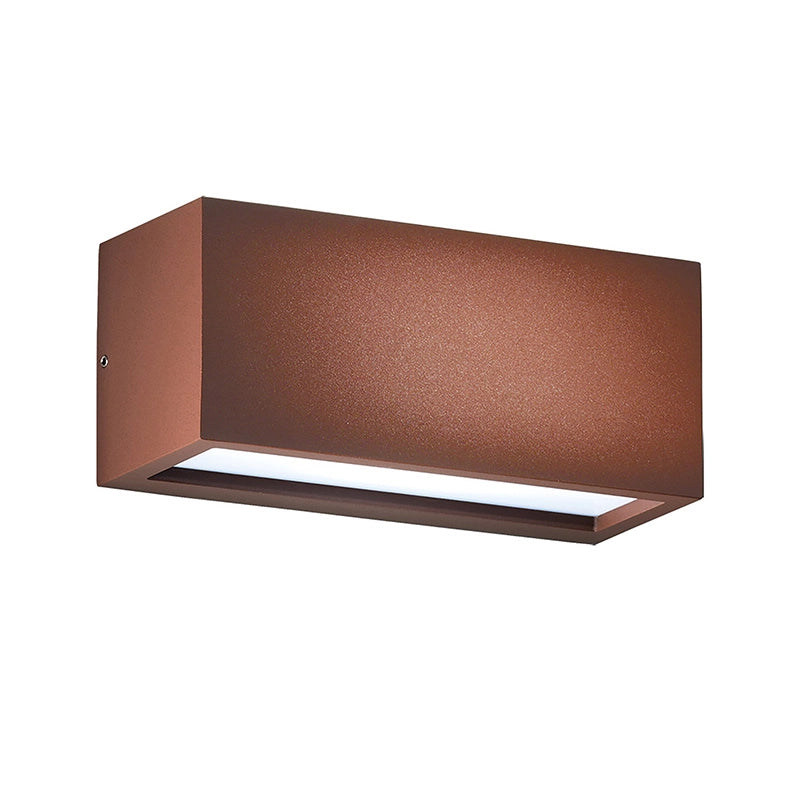 GUAVA Applique LED Biemissione 12W 120°-120° Marrone IP65 3000K - Illuminazione Parete per Esterni Rossini Group