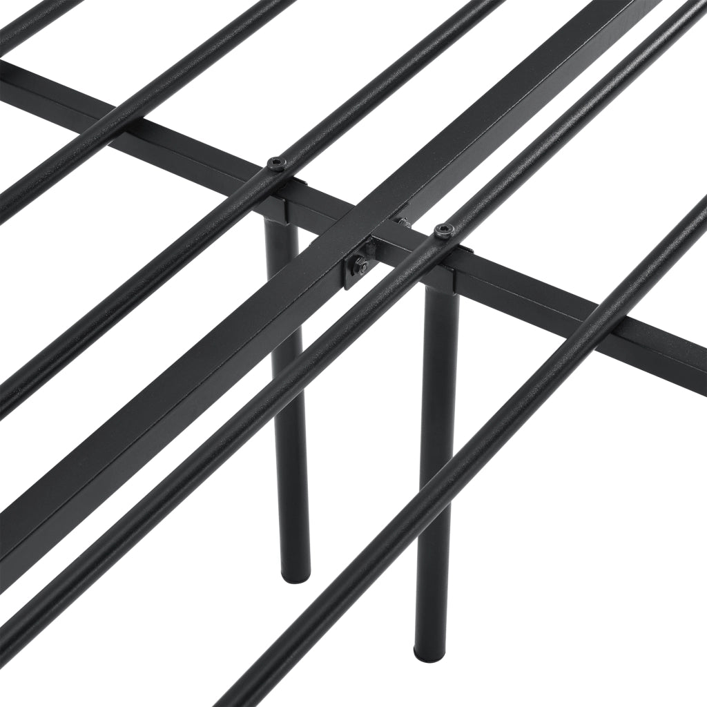 Struttura Letto in Metallo con Testiera e Pediera in Stile Romantico/Classico 120 x 200 cm Letto 1 Piazza e Mezza - Nero