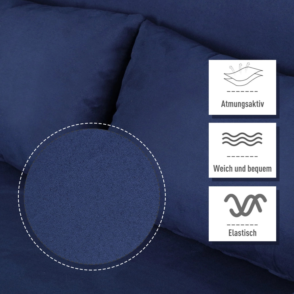 Divano letto ¨C zephmum ¨C tessuto antimacchia blu, struttura in metallo