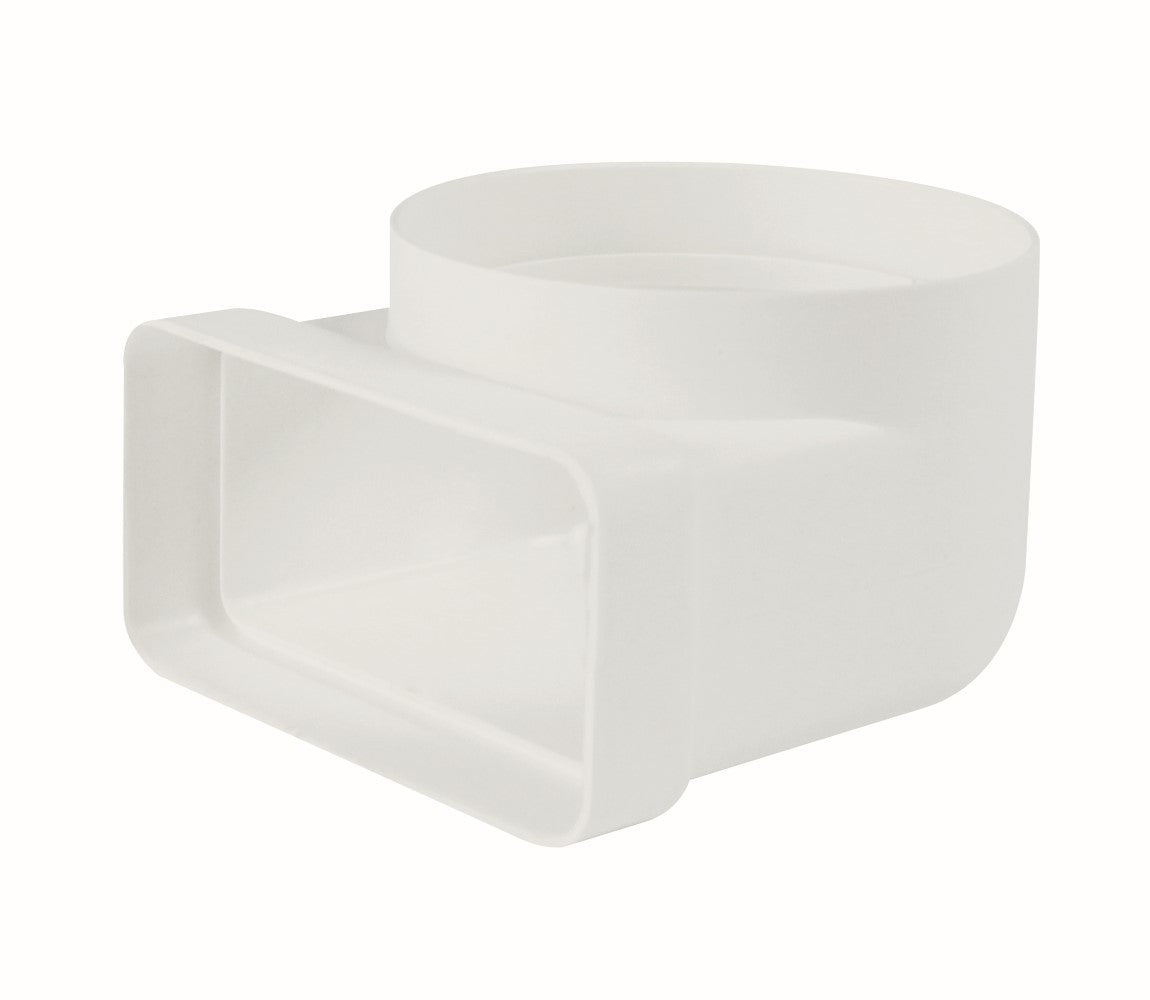 Gomito 90gradi rettang. circolare 100-55x110 bianco per cappe