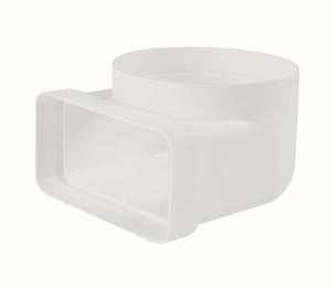 Gomito 90gradi rettang. circolare 100-55x110 bianco per cappe