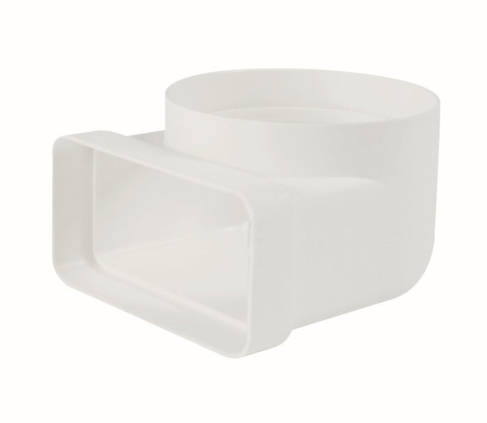 Gomito 90gradi rettang. circolare 100-55x110 bianco per cappe