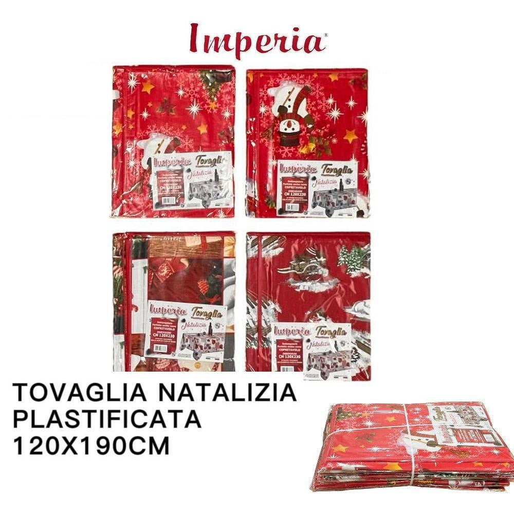 Trade Shop - Tovaglia Copritavolo Natale Plastificata Antimacchia Varie Fantasie Mis. 120X190 -