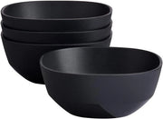 Piatti da Servire 4 pezzi - Sicuri per lavastoviglie e forno a microonde - Bacinella per insalata - Piatti per tapas - Cucina da tavola - 250 ml - Nero nordico