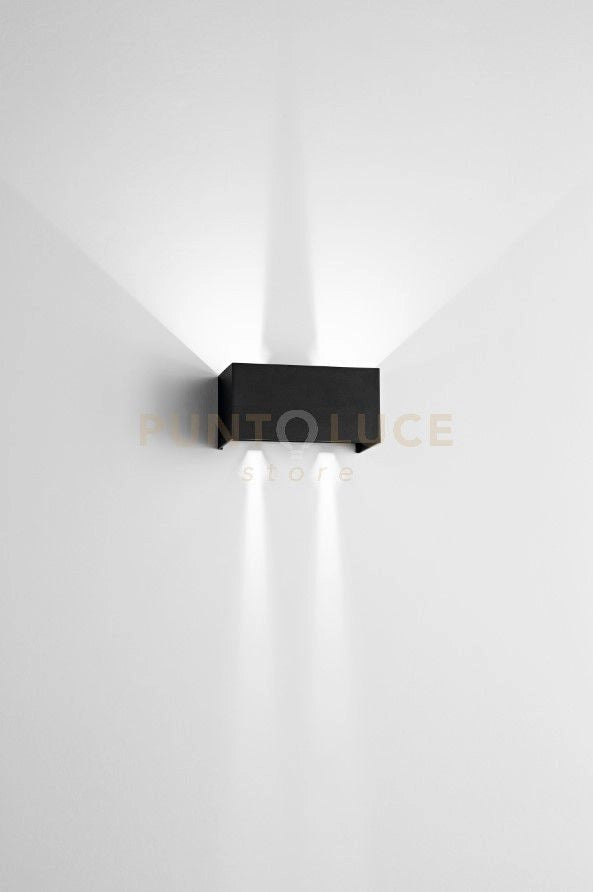 DOUBLE CUBE APPLIQUE DA ESTERNO 20W 1540LM 4000K IP65 NERO 20X10CM