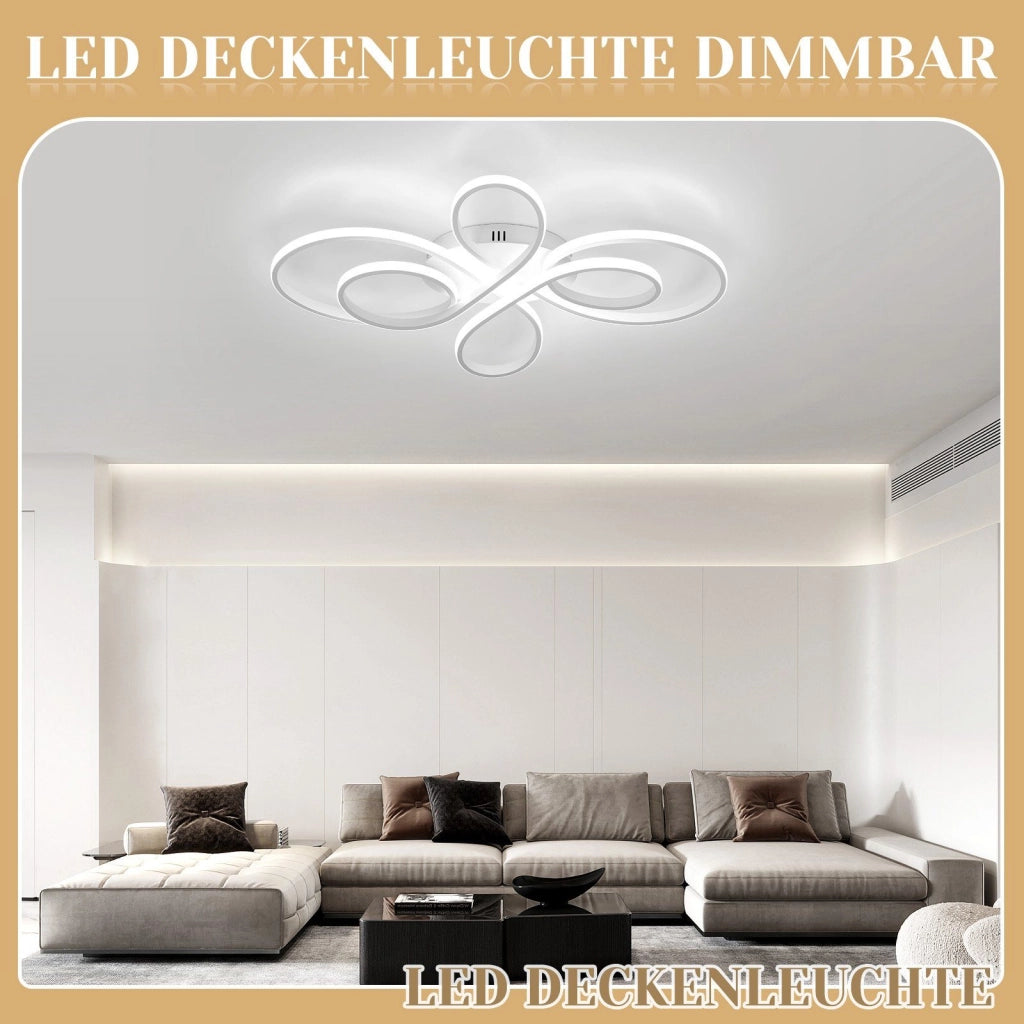 ZMH Lampada da soffitto plafoniera LED bianca dimmerabile 78W 80cm stile moderno telecomando per soggiorno