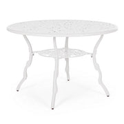 Tavolo da Giardino Rotondo in Alluminio Pressofuso con Decori - REGENCY