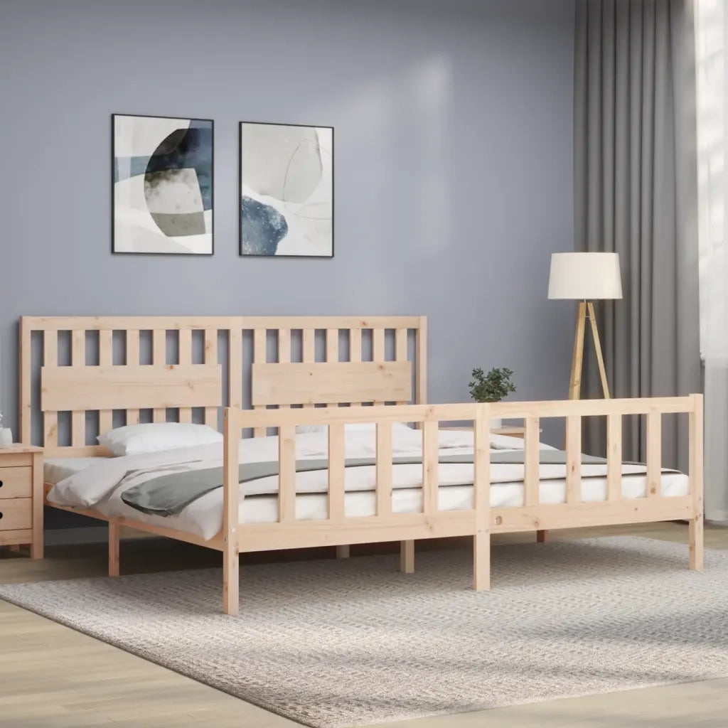 Giroletto senza Materasso-Struttura Letto 200x200 cm in Legno Massello di Pino 137314