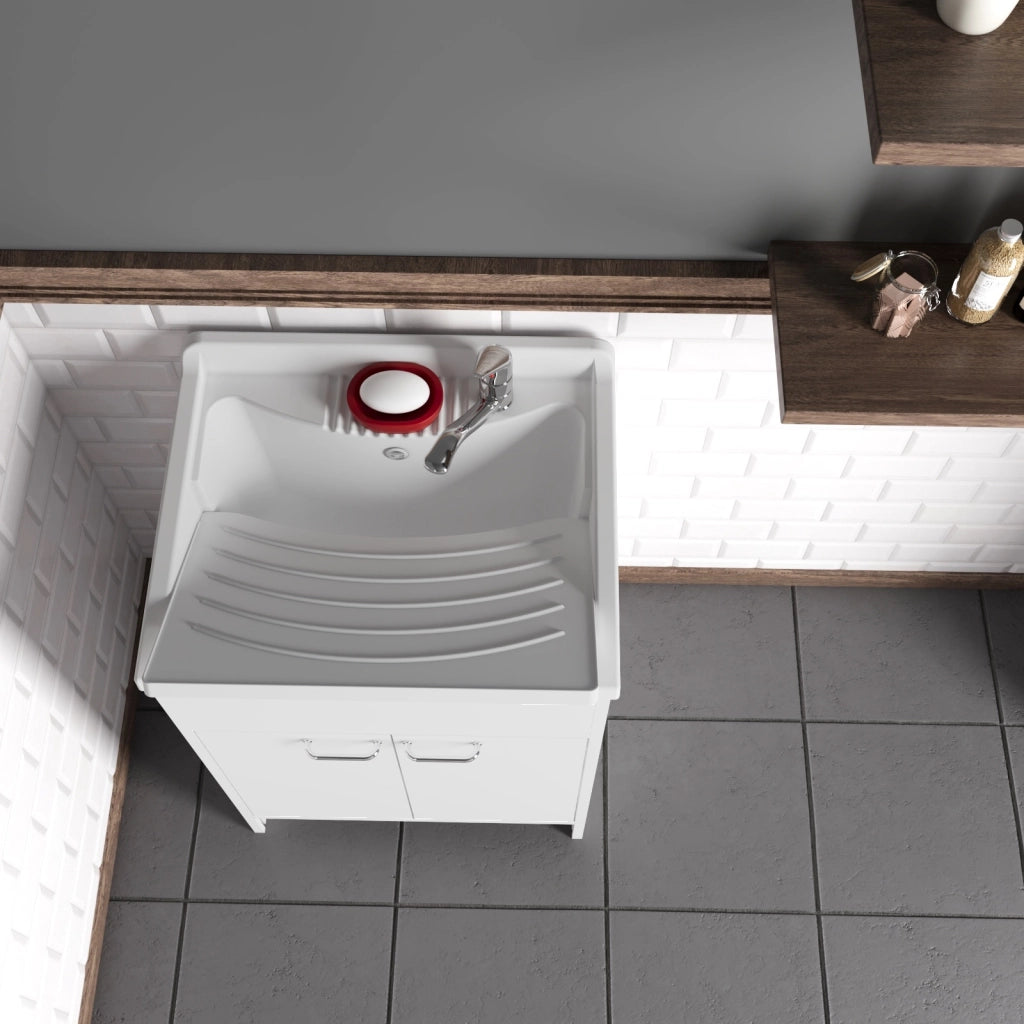 Mobile LAVATOIO in PVC in KIT di montaggio - 80X50 per Interni/Esterni - CR - Col: BIANCO
