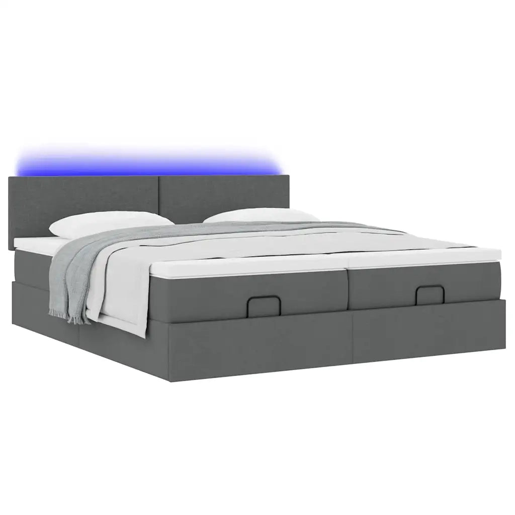 Struttura Letto Pouf con Materassi 200x200 cm in Tessuto 3312830
