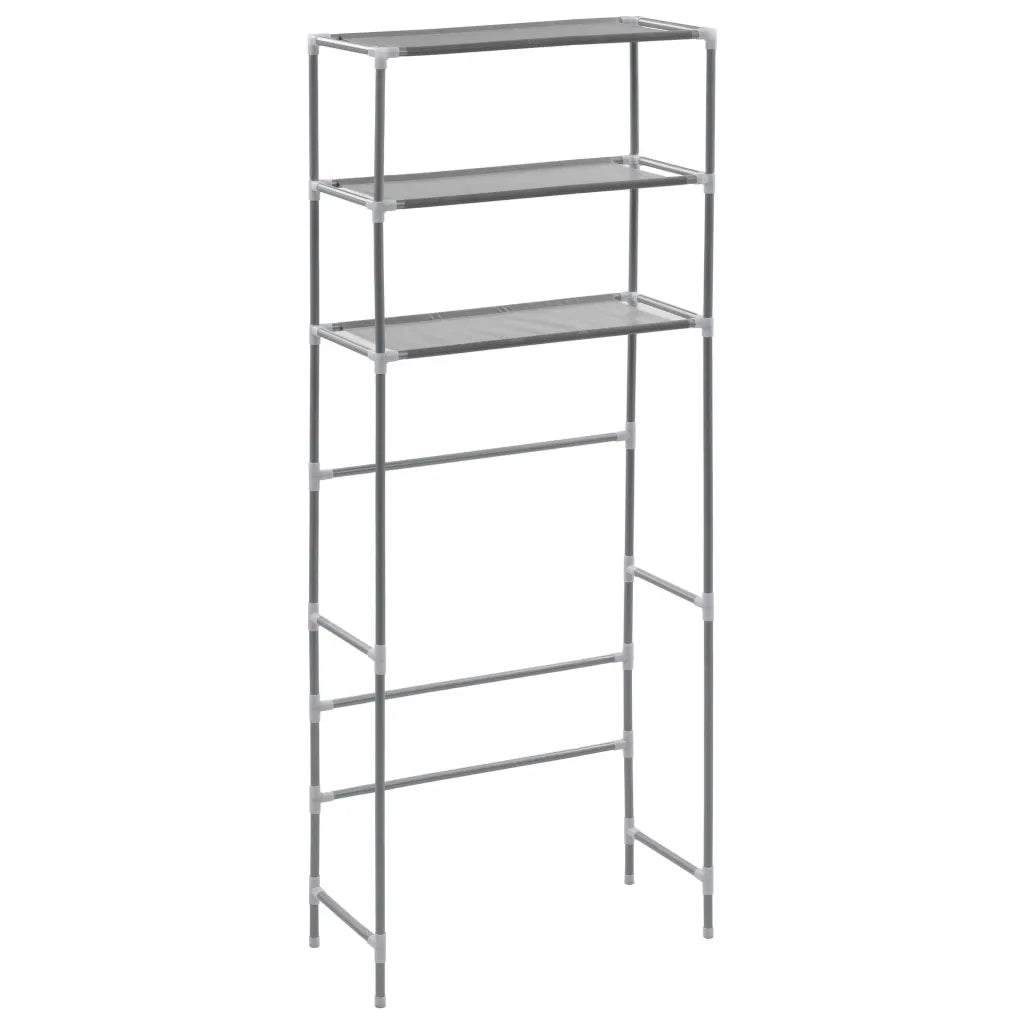 Scaffale per Lavatrice con 3 Ripiani Argento 69x28x169 cm CFW6997136