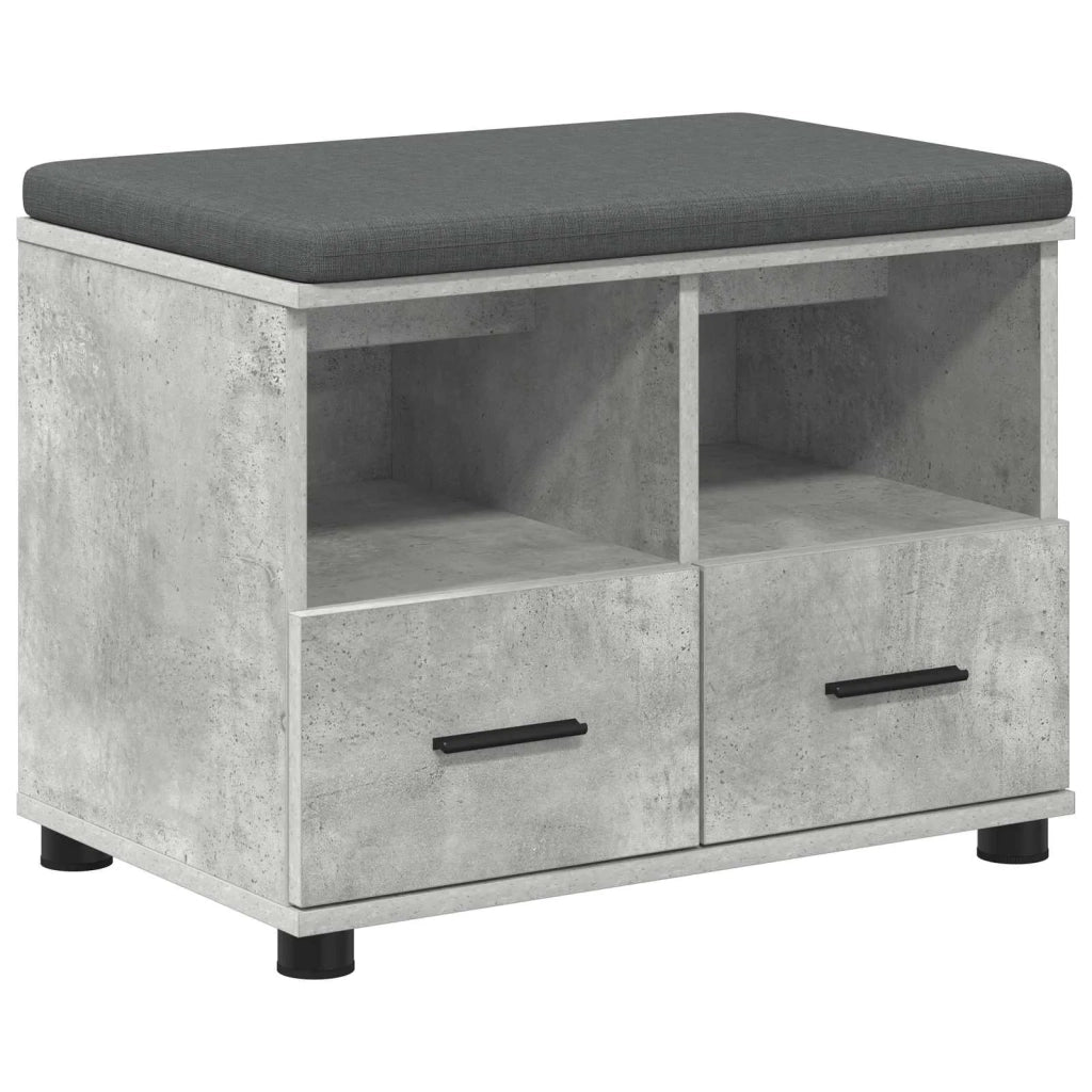 Panca per ingresso con cuscino Grigio Cemento 60 x 38 x 46 cm 891451