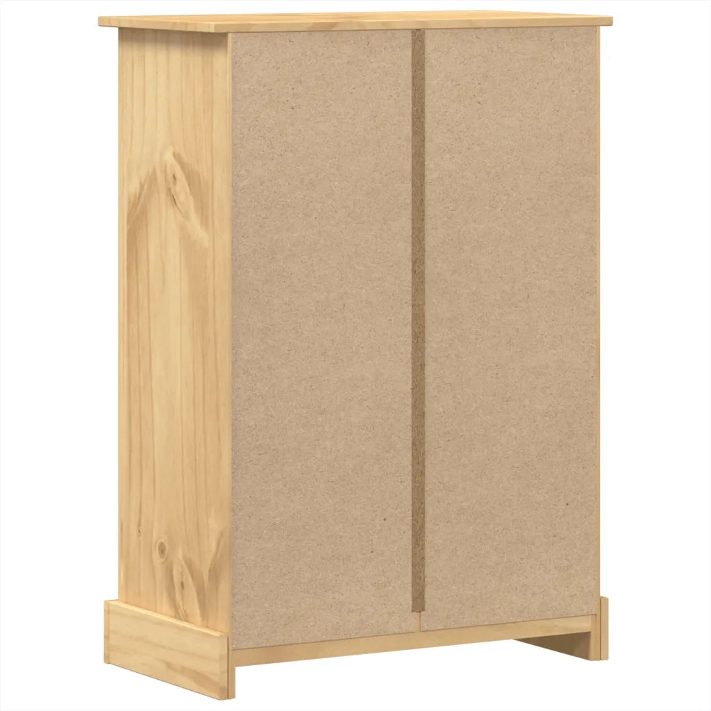 Cassettiera Corona 80x43x114 cm in Legno Massello di Pino 4005671
