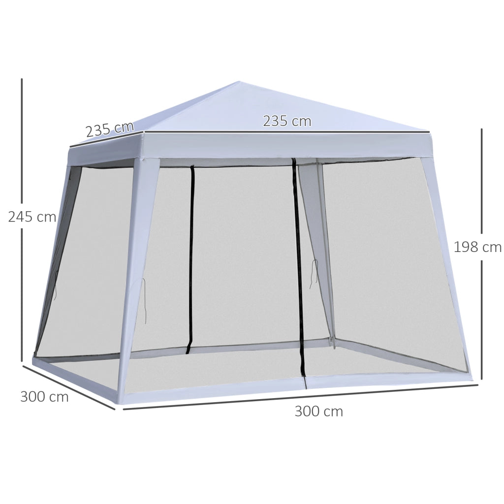Gazebo da giardino ¨C zephmum ¨C grigio metallo + poliestere 3x3 m