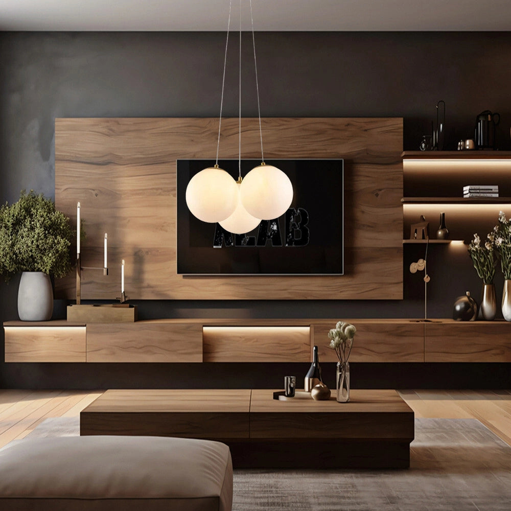 Trade Shop - Lampadario A Sospensione Bronzo Lampada Minimal Da Soffitto Con 3 Sfere Attacco G9 Lp-84-3 -