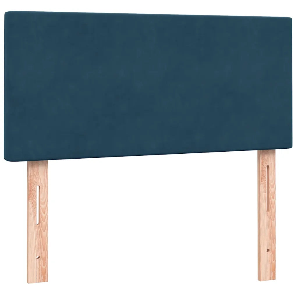 Giroletto a Molle con Materasso Blu Scuro 80x220 cm Velluto