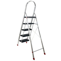 Scala in Alluminio 2 3 4 5 Gradini Sgabello Pieghevole Richiudibile Salvaspazio Ripiegabile Robusta Multiuso c 5 gradini