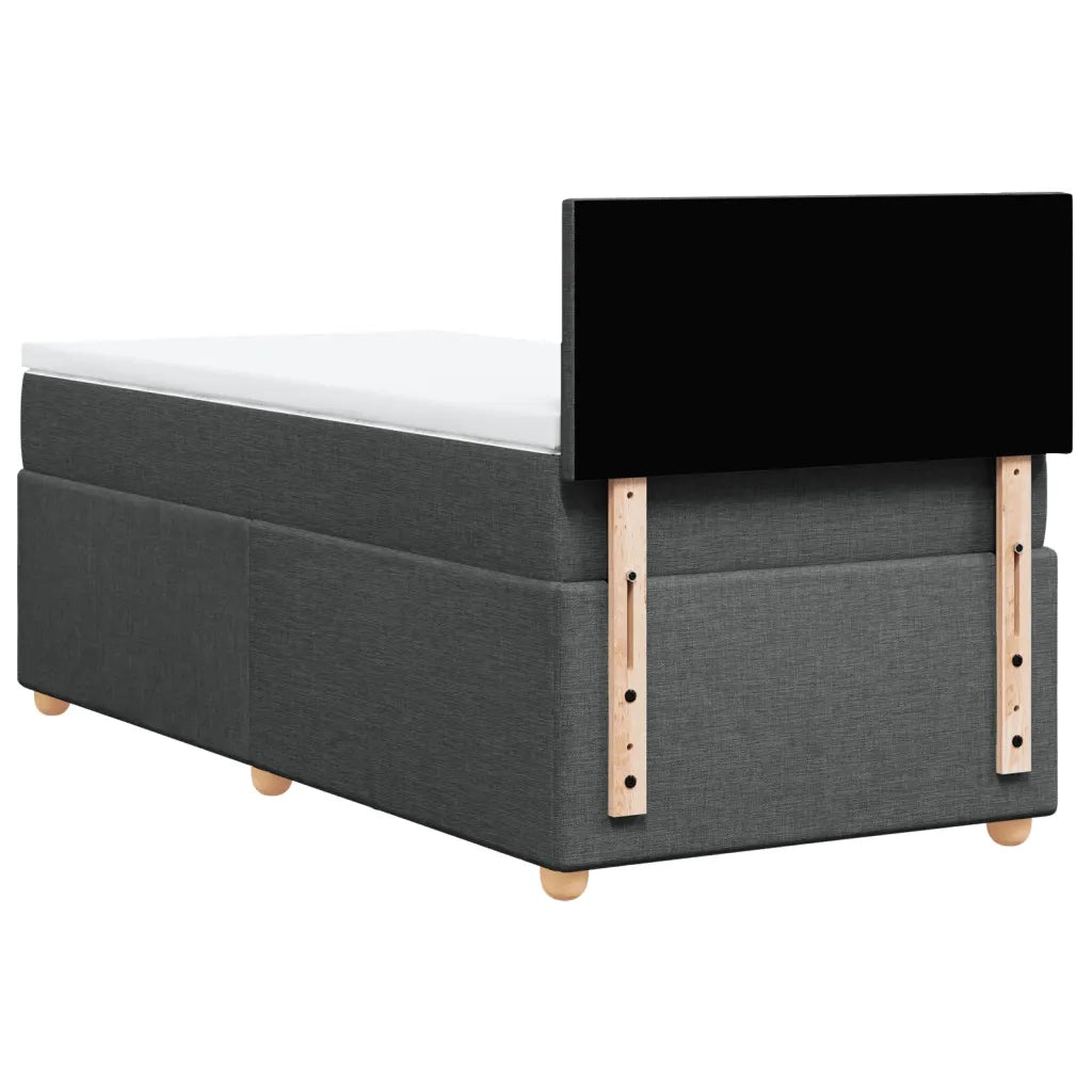 vidaXL Giroletto a Molle con Materasso Grigio Scuro 80x200 cm Tessuto