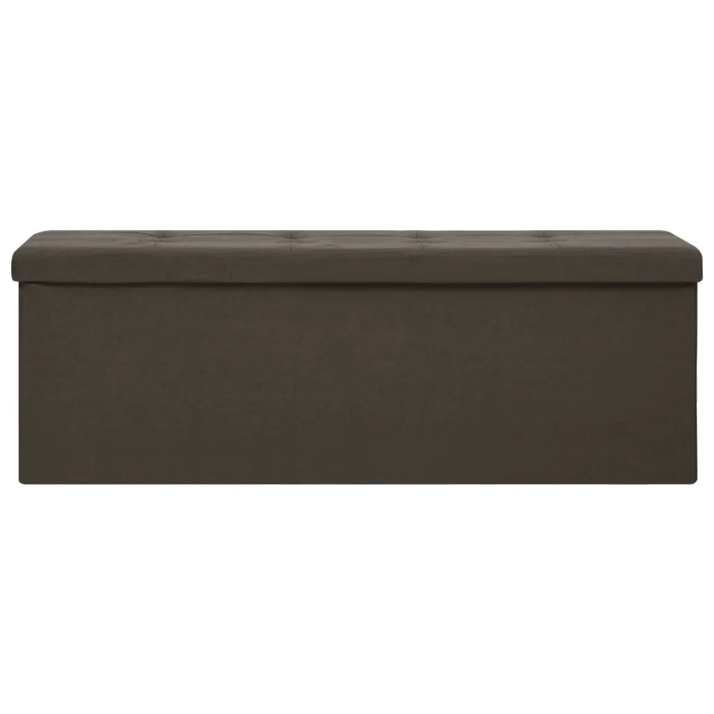 Cassapanca Pieghevole Marrone Scuro in Simil Lino 338794