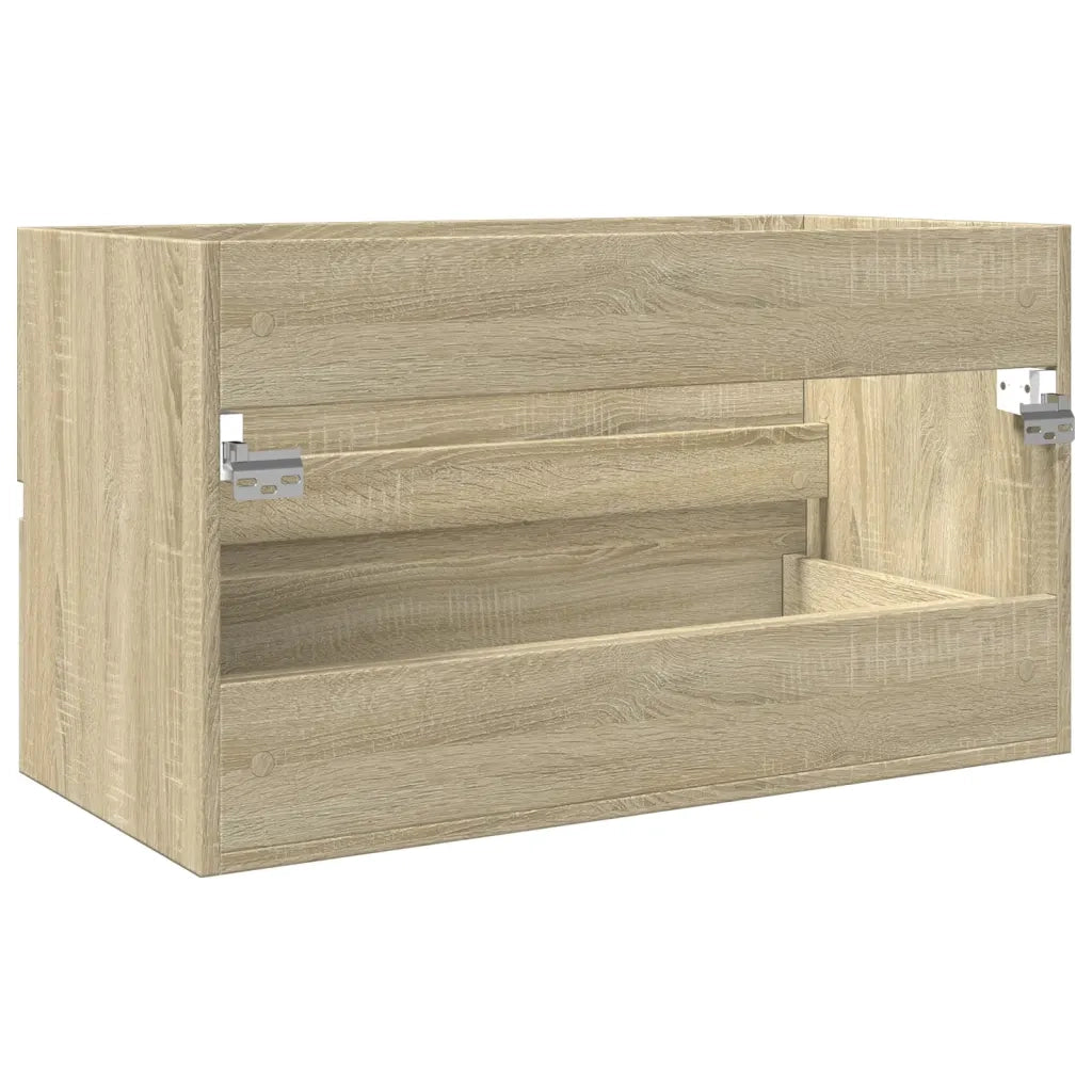 Elegante mobiletto da bagno a parete 80 x 38,5 x 45 cm realizzato in legno composito di rovere Sonoma 02_0049701