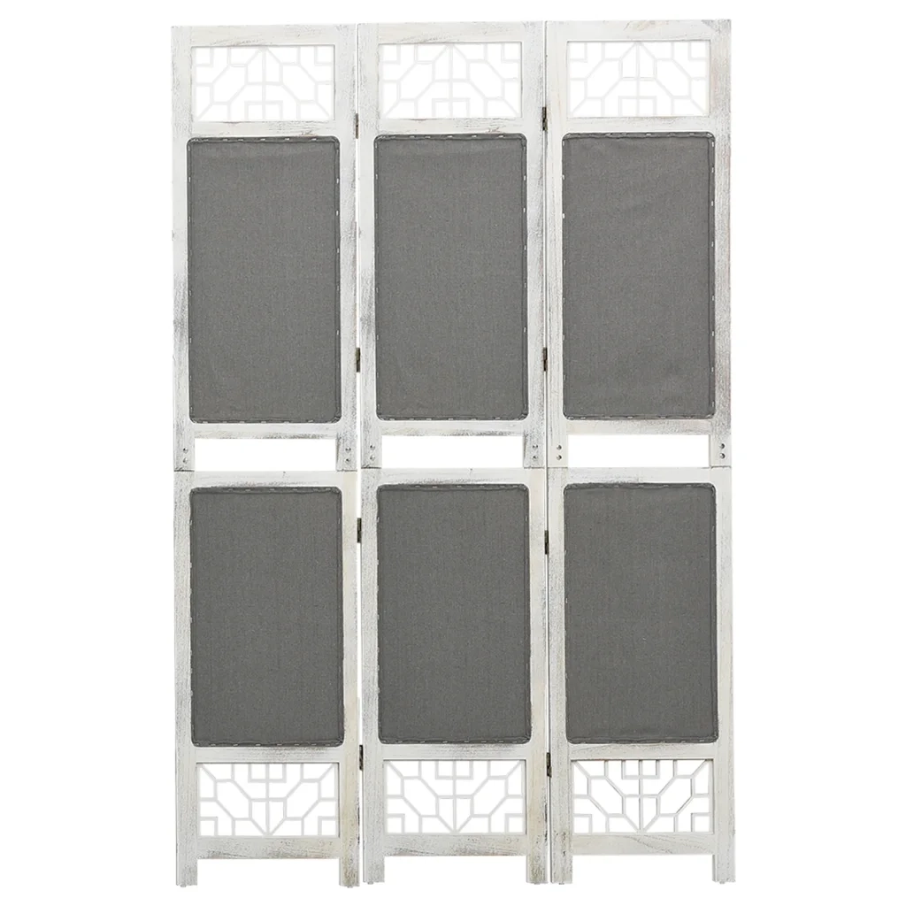 Divisorio a 3 Pannelli Grigio 105x165 cm in Tessuto cod mxl 76474