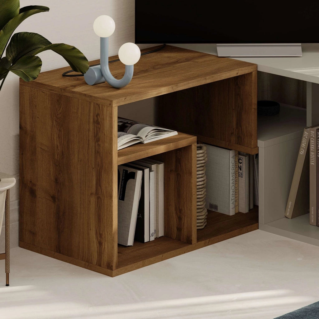 Mobile TV modulare in legno "Glis" - 145 x 35 x 44 cm - Beige