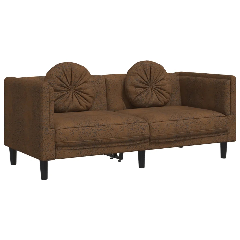 Set di Divani 2 pz con Cuscini Marrone in Velluto 3209266