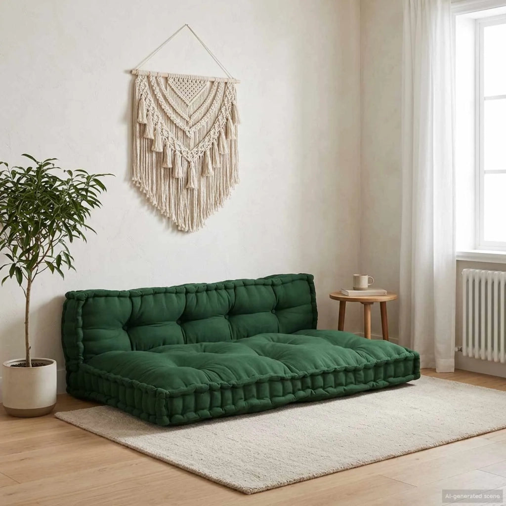 Cuscino per Divano Pallet 2 pz | Cuscini per sedie Verde 120 x 80 x 38 cm Tessuto