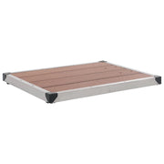 Piatto doccia da esterno in acciaio inox WPC 80x62 cm Marrone 02_0001980