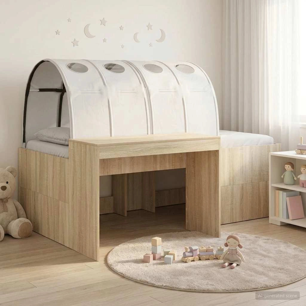 Letto alto per bambini con scrivania 3 pz Legno ingegnerizzato 3423689