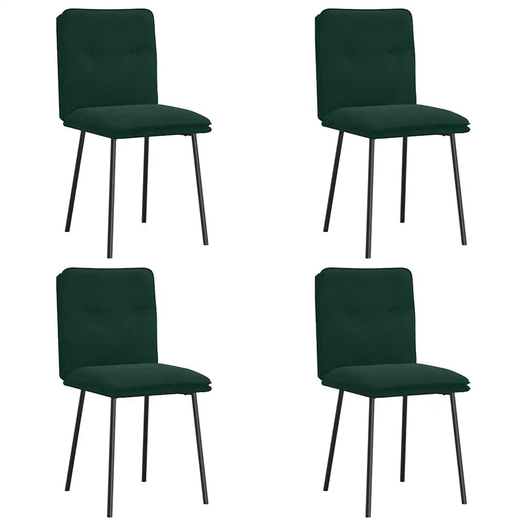 Sedie da Pranzo 4 pz Verde Scuro in Velluto 3315411