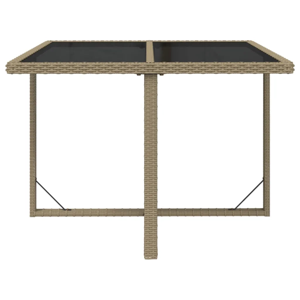 Set da Pranzo da Giardino 5 pz con Cuscini Beige in Polyrattan 3095515