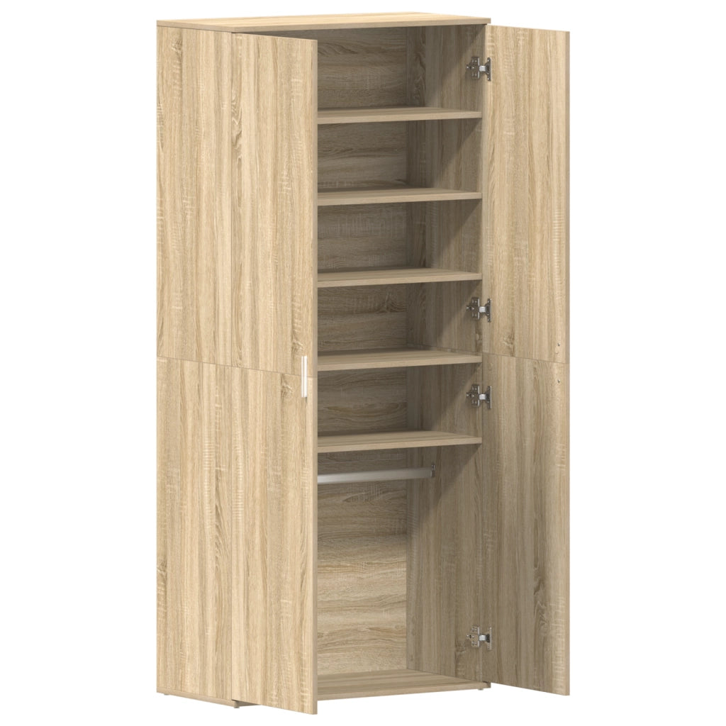 Mobile per Scarpe Quercia Sonoma 80x39x180 cm Legno Ingegnerizzato