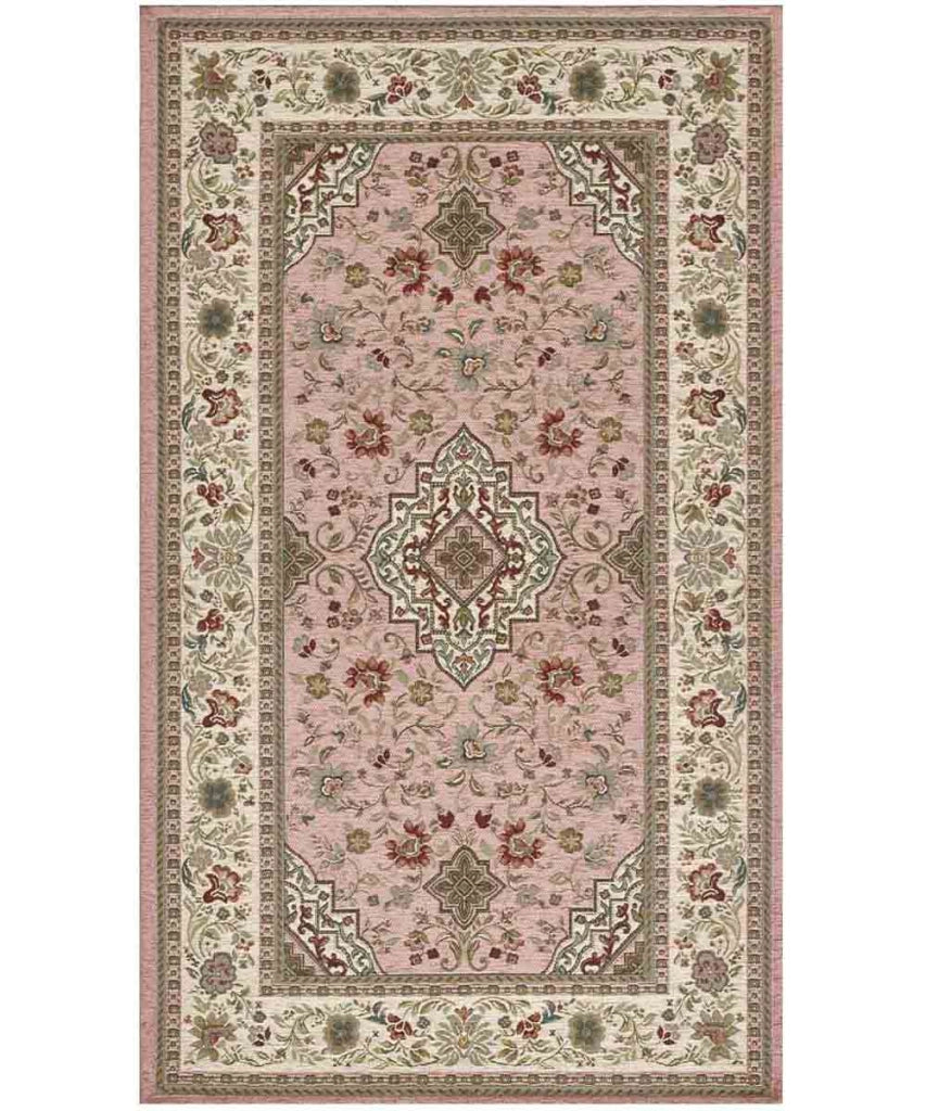 Tappeto TABRIZ ROSA cm.175x240 orientale classico in ciniglia multiuso lavabile velour antiscivolo