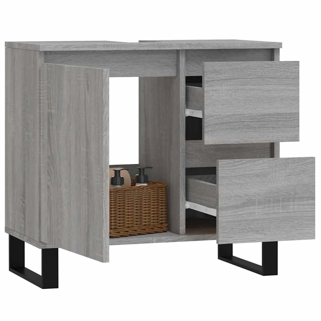 Armadietto Bagno Grigio Sonoma 65x33x60 cm in Legno Multistrato