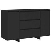 Buffet credenza cassettiera mobiletto mobile contenitore organizer per cucina soggiorno salotto con 3 cassetti 120 x 41 x 75 cm legno ingegnerizzato nero 02_0029743
