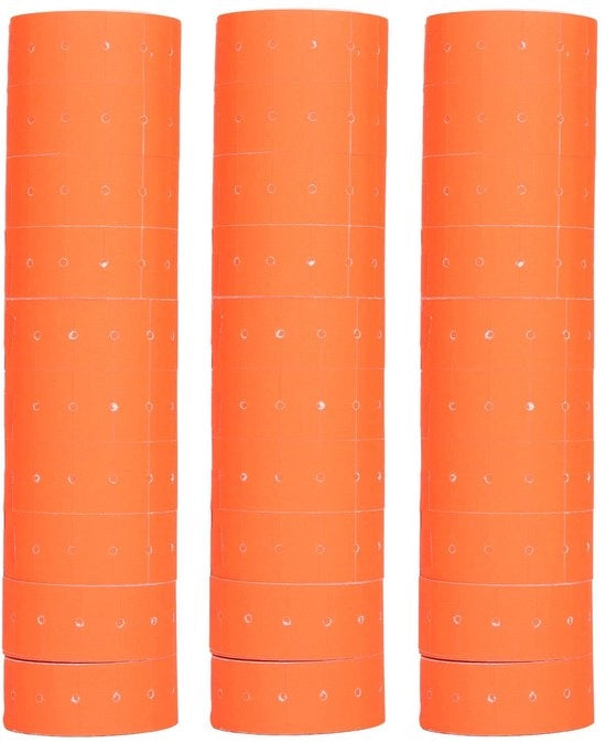 Etichette per Prezzi Fluorescenti 15000 Stuks - 30 Rotoli - Etichette per Prezzi con Formato di Carta 21x12mm - Idonee per Etichette di Prezzo